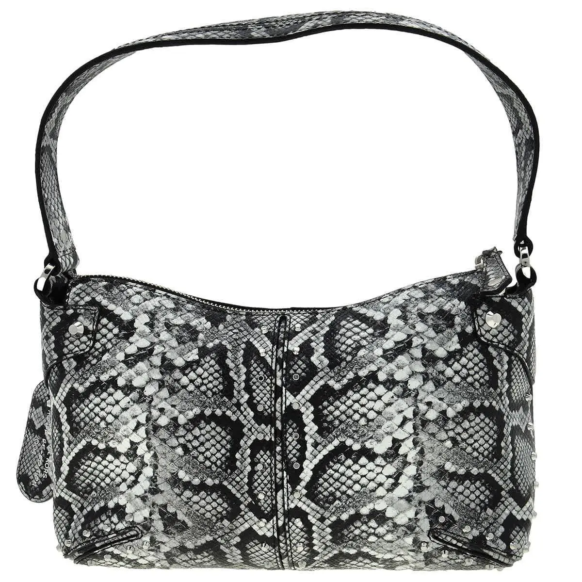 Michael Kors Astor Large Studded Leather Shoulder Bag 32H3SATU3E001 - Black, Exterior: Black