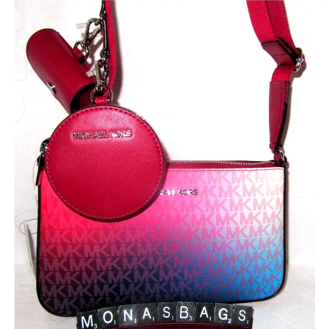Michael Kors Jet Set Small Crossbody Bag Tech Attached Dark Raspberry
