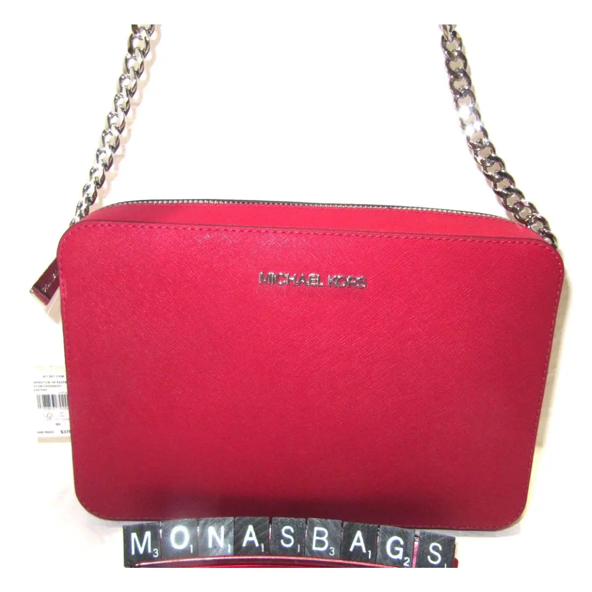 Jet Set Large EW Dark Raspberry Camera Crossbody Bag by Michael Kors