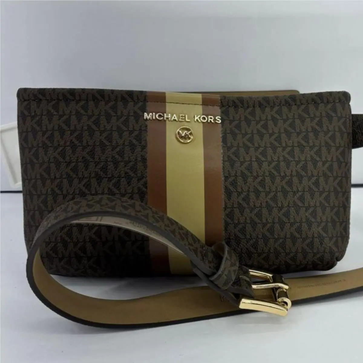 Michael Kors Chocolate Brown Logo Belt Bag Fanny Pack Womens