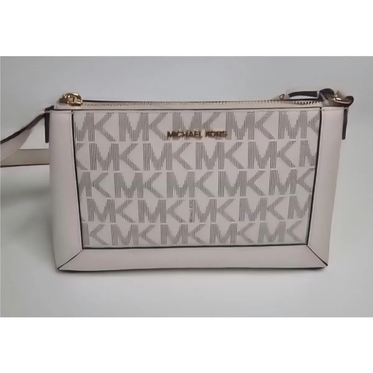 Michael Kors Sallie Logo Print Canvas Crossbody Bag LT Cream 38S6G7XC1B Small