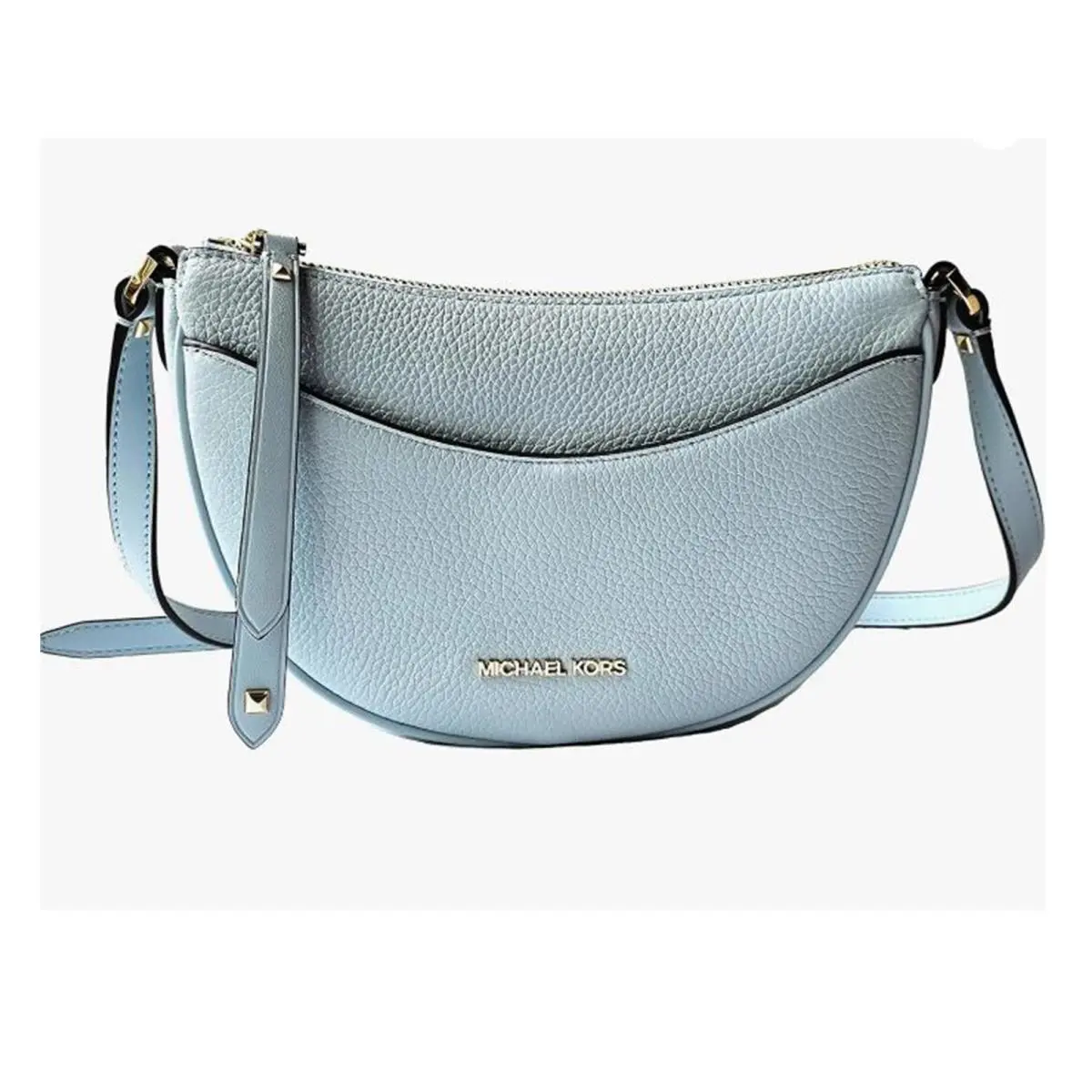 Michael Kors Dover Small Leather Crossbody Bag Purse Handbag Vista Blue 35R3G4