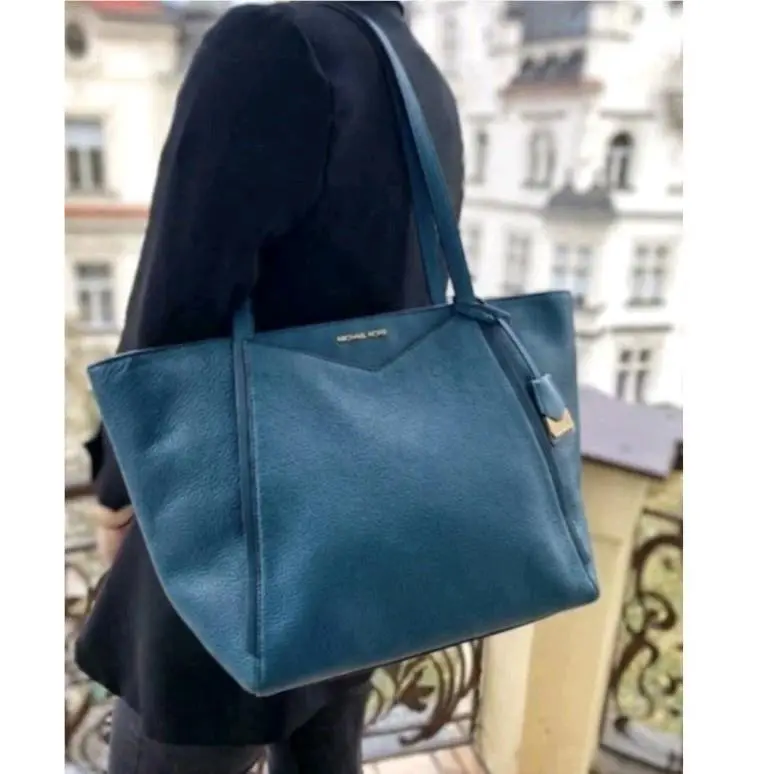 Whitney Large Tote Bag Purse Blue Pebbled by Michael Kors