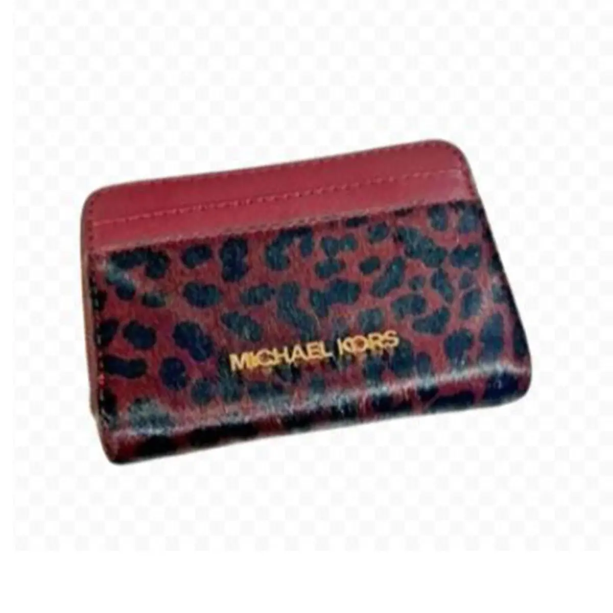 Michael Kors Jet Set Travel Signature Medium Zip Around Card Case Wallet Oxbloo