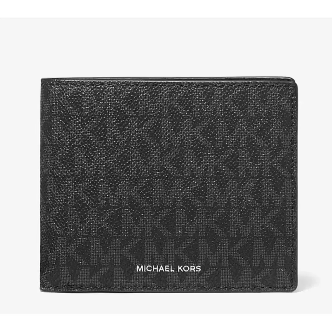 Michael Kors Cooper Logo Billfold Wallet in Black with Coin Pouch