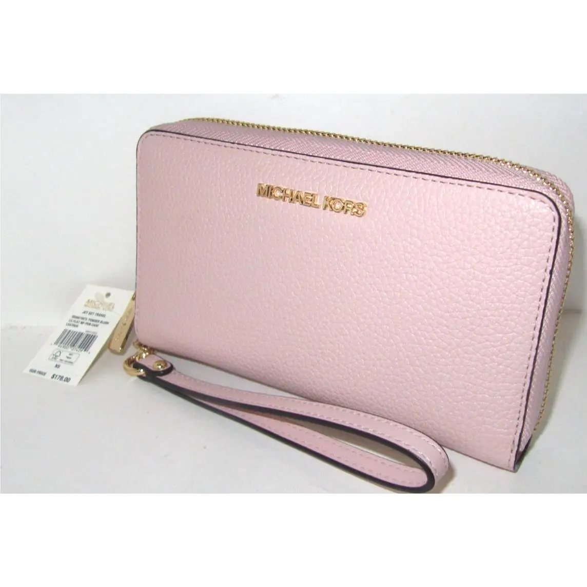 Michael Kors Jet Set Large Flat Phone Case Powder Blush Pink Wallet