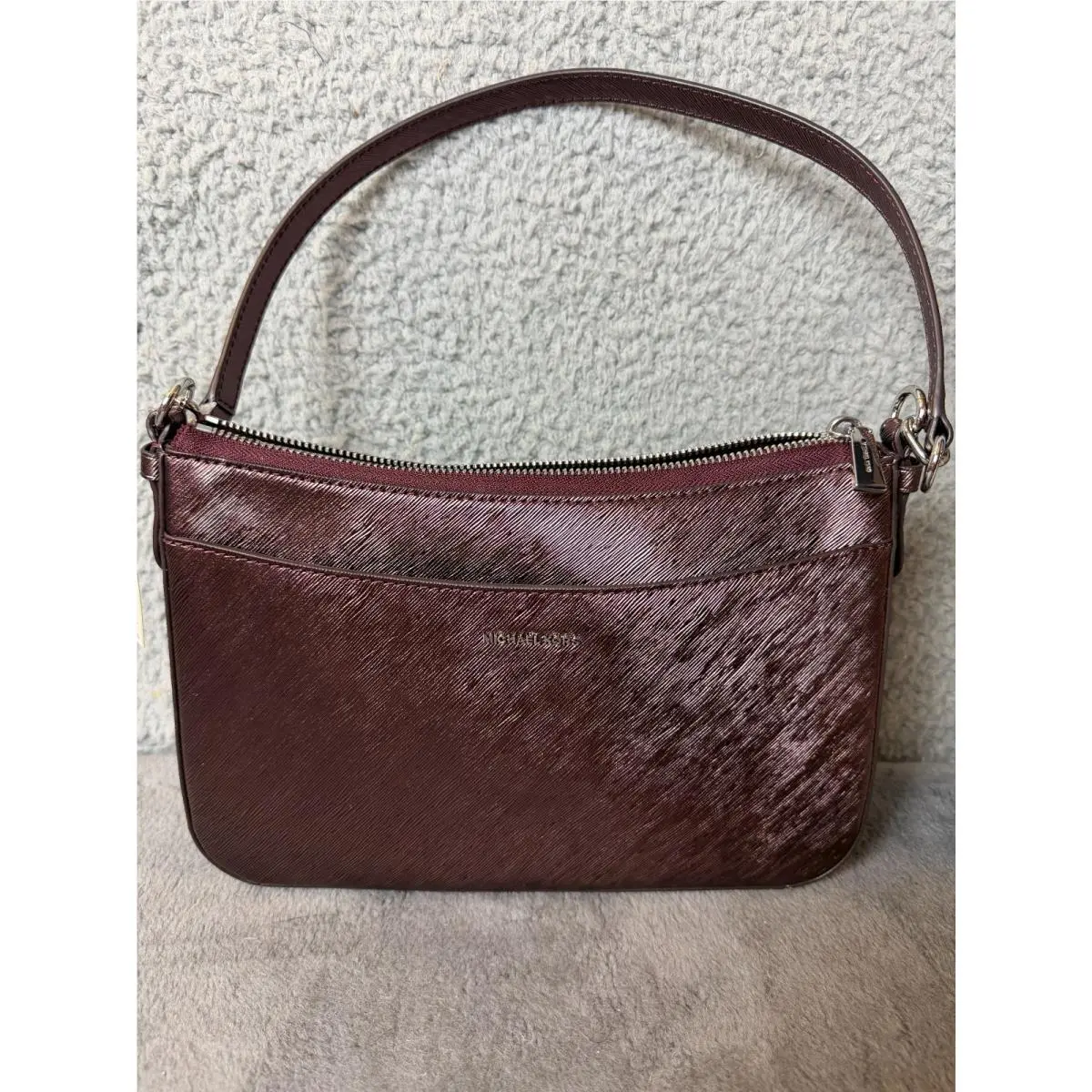 Michael Kors Taryn Jet Set Pouchette Handbag Crossbody Oxblood Red Wine