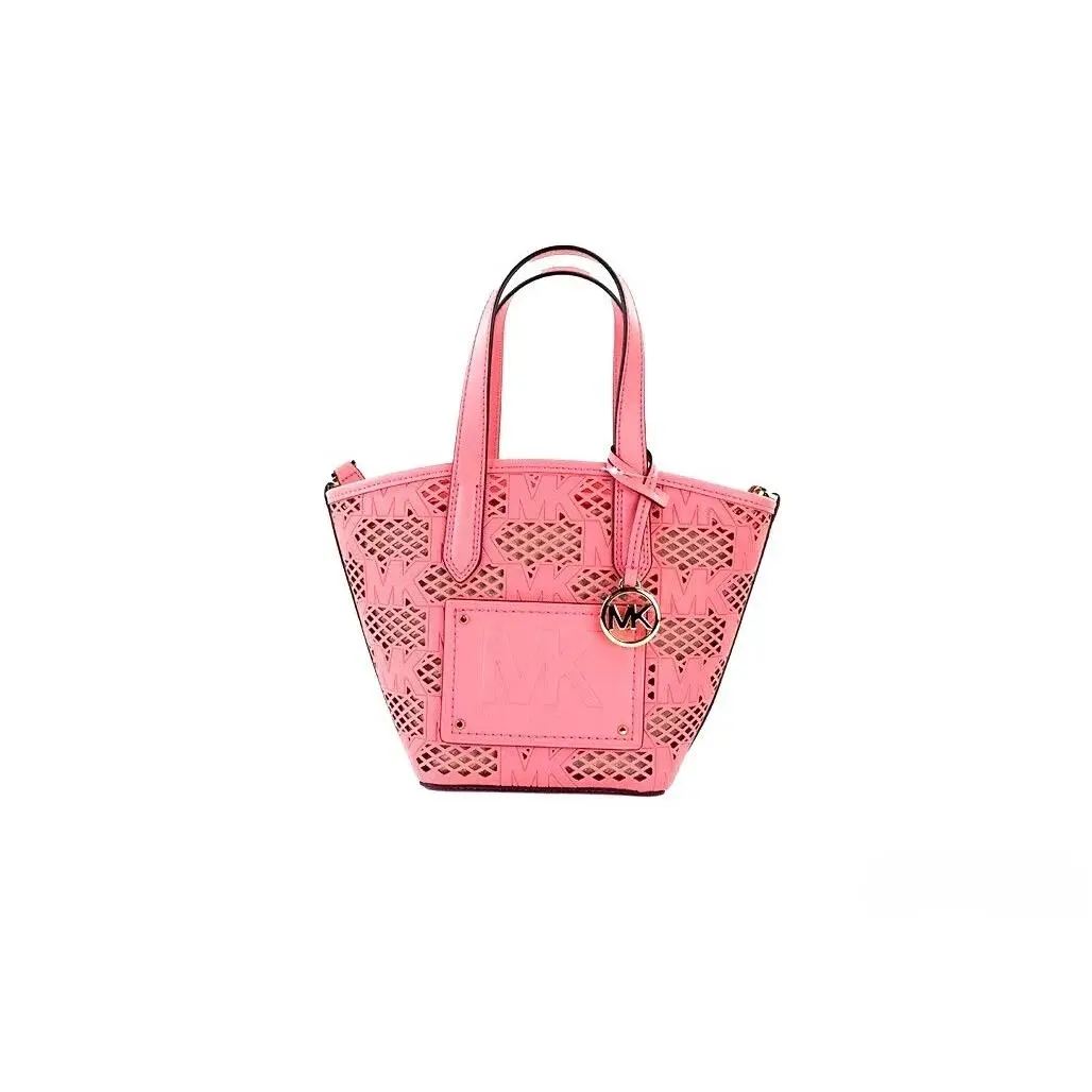 Michael Kors Kimber Small Tea Rose Leather 2-In-1 Zip Tote Messenger Bag Purse