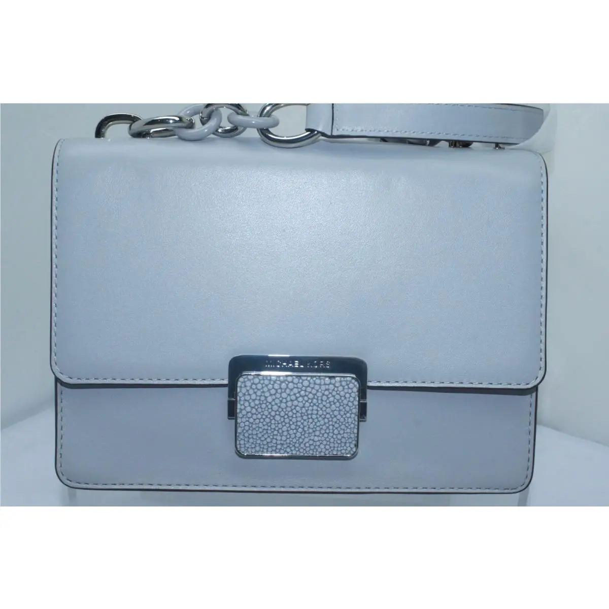 Michael Kors Women`s Bag Cynthia Crossbody Handbag Gray Leather
