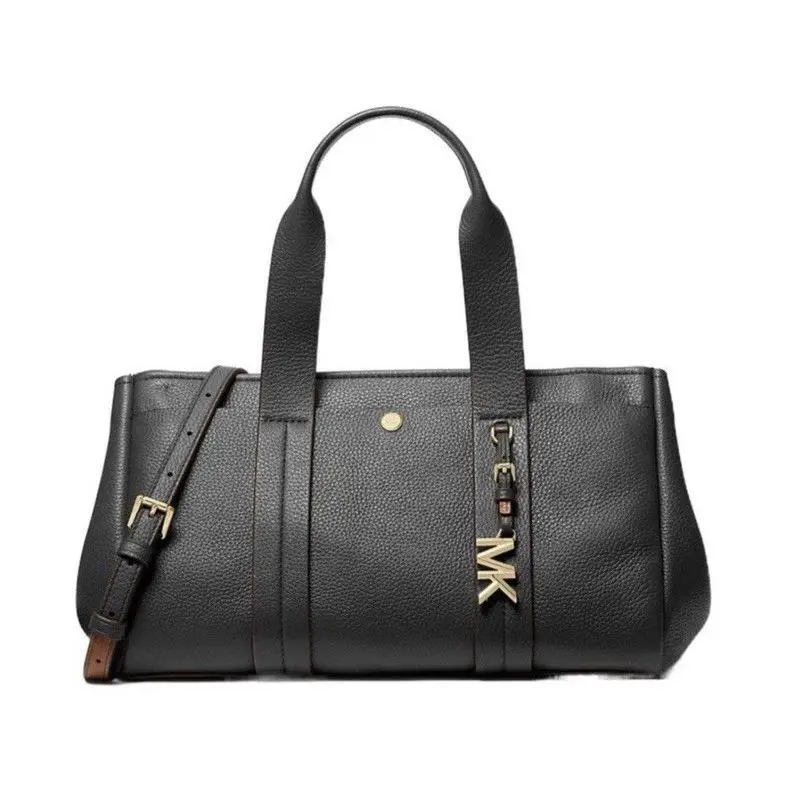 Michael Kors Romee Large Black Leather Eat West Bag Tote