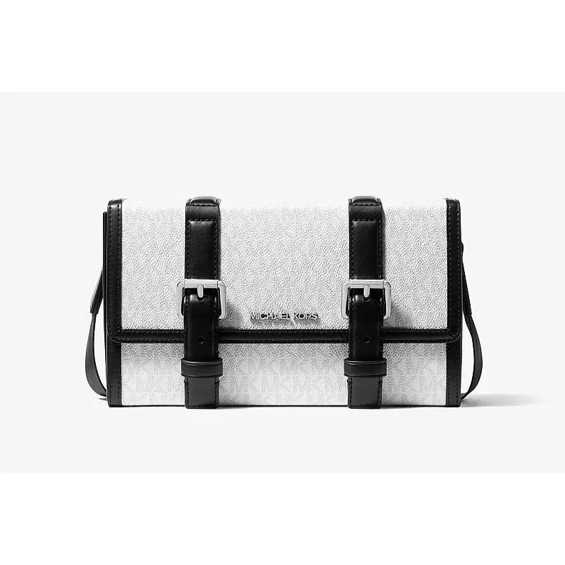 Michael Kors Men`s Cooper Signature Logo Trunk Crossbody Bag Bright White