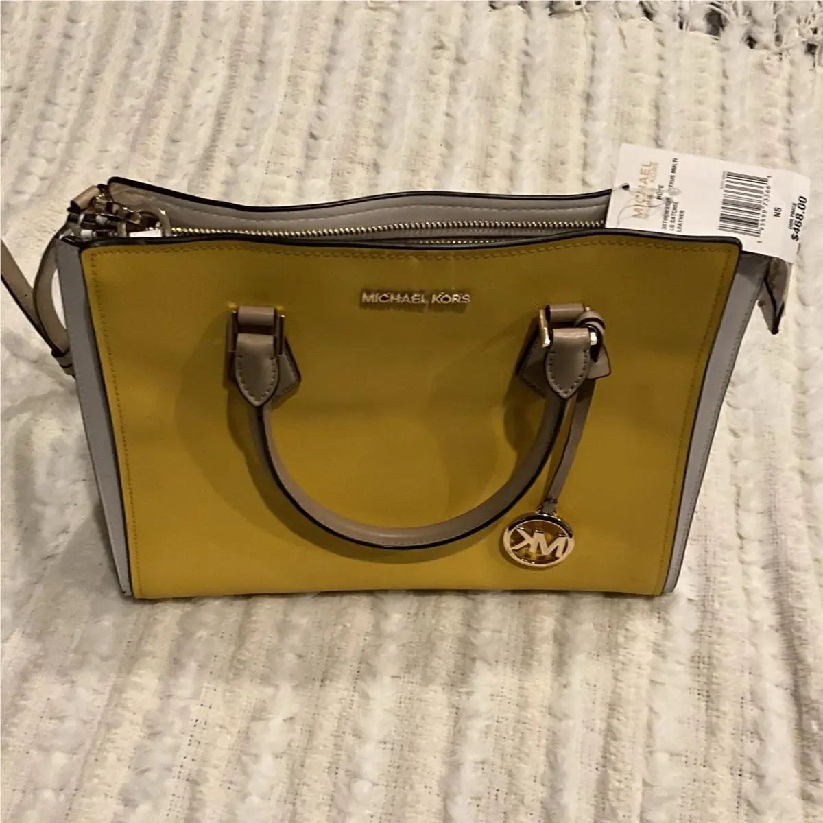 Michael Kors Hope Large Satchel Crossbody Bag Citrus Cream Multi Leather