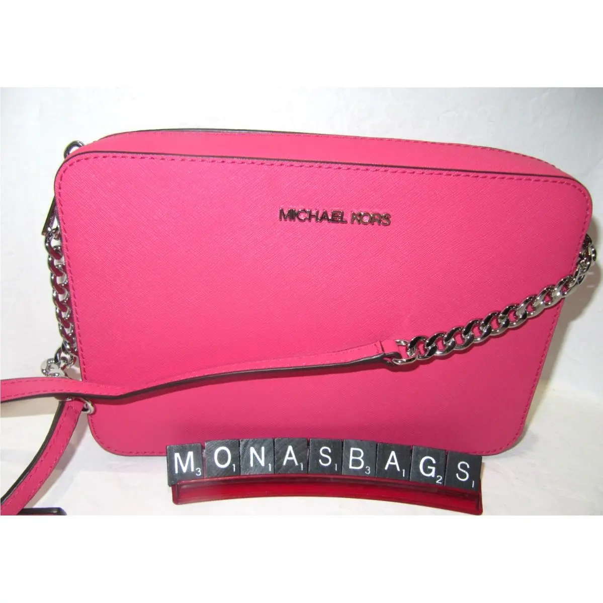 Michael Kors Jet Set Large EW Hibiscus Pink Crossbody Bag
