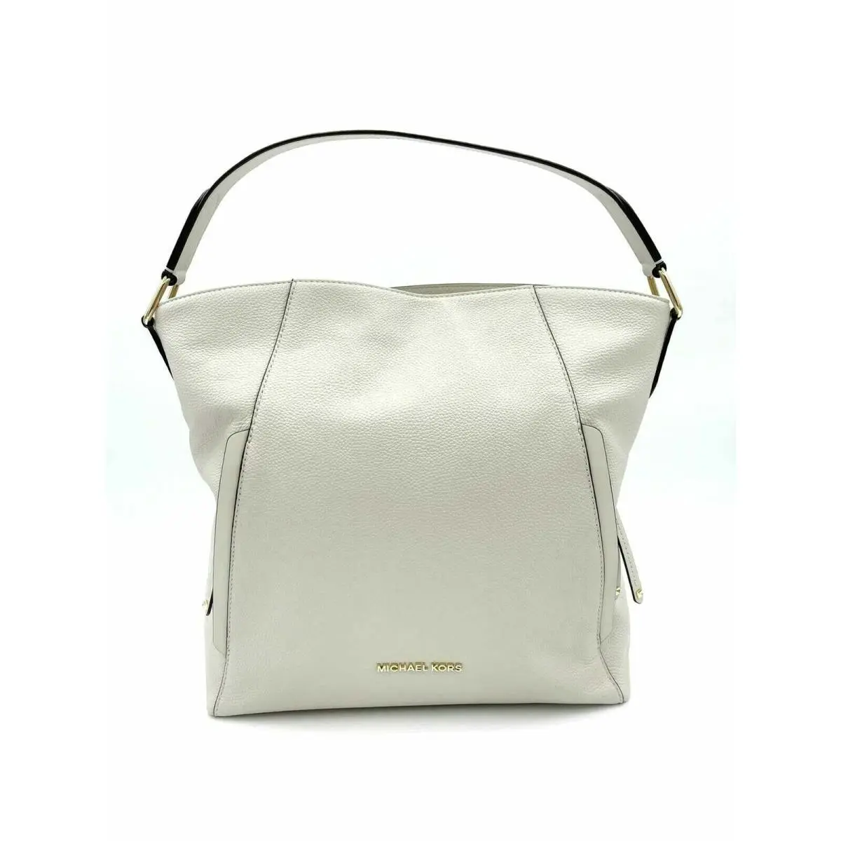 Michael Kors Off White Leather Large Zip Hobo Hand Bag