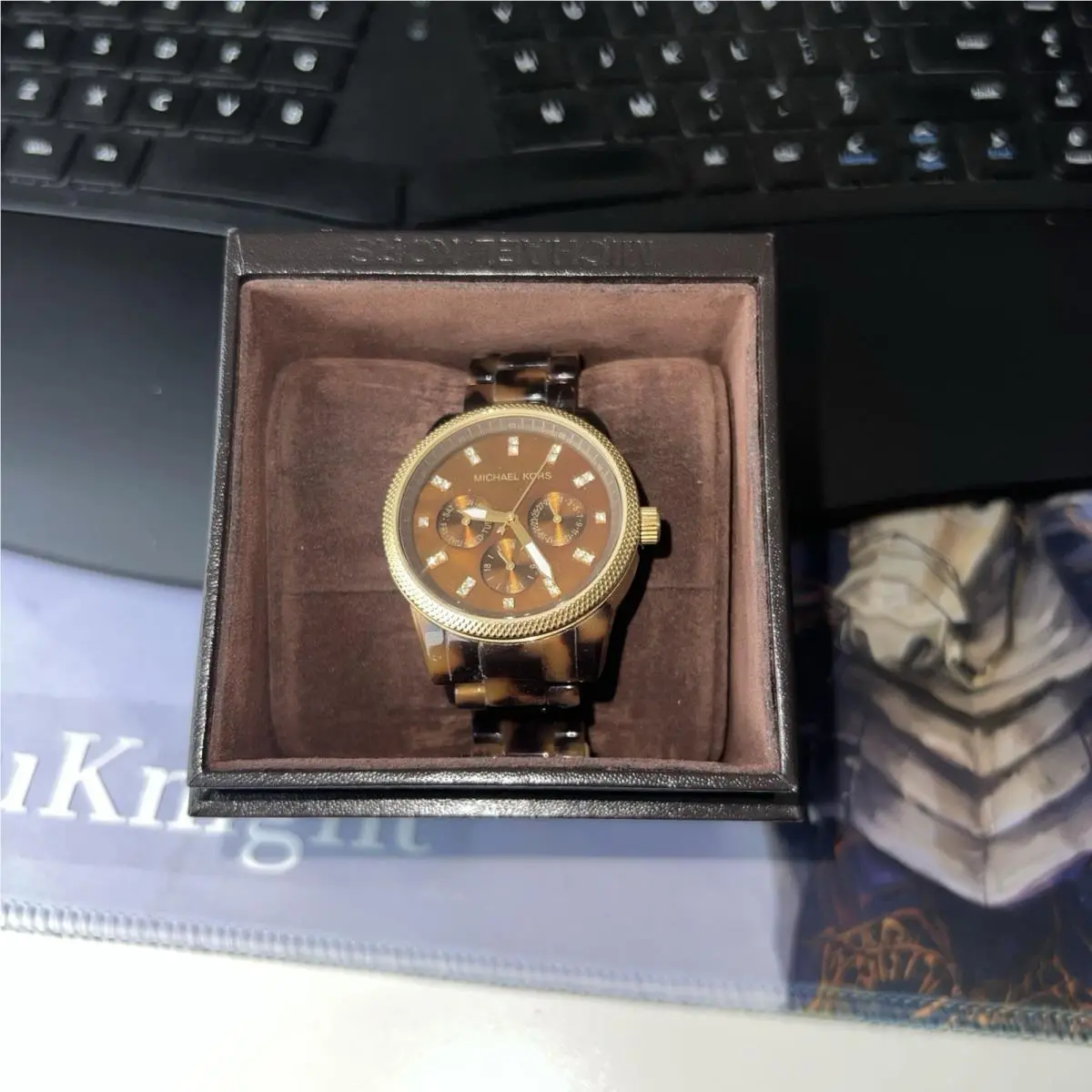 Women`s Jet Set Watch 37mm Brown Mop Dial Tortoise MK-5038 by Michael Kors