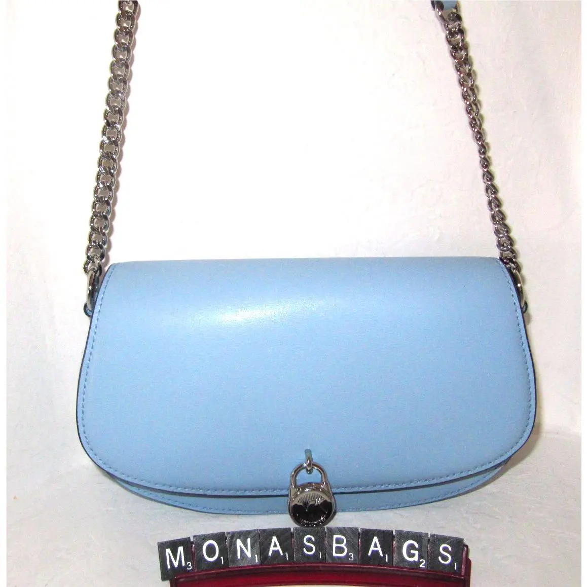 Michael Kors Mila Medi Light Sky Blue Sling Messenger Shoulder Bag