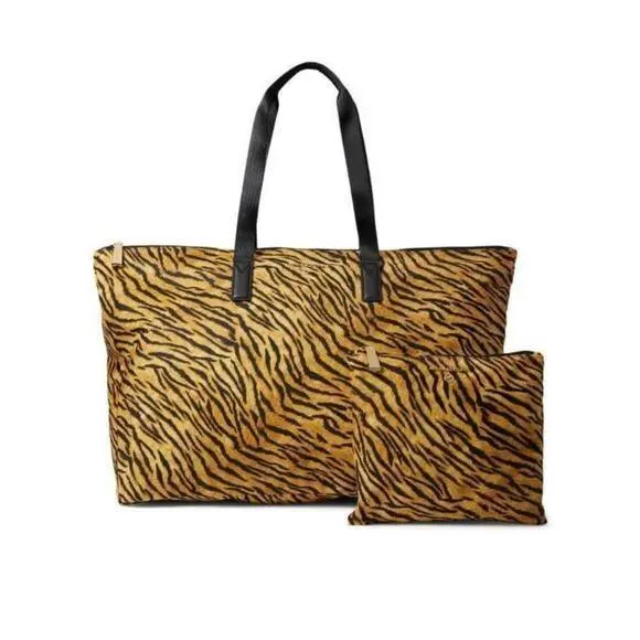 Kors Animal Print Jet Set Travel Packable Tote - Marigold
