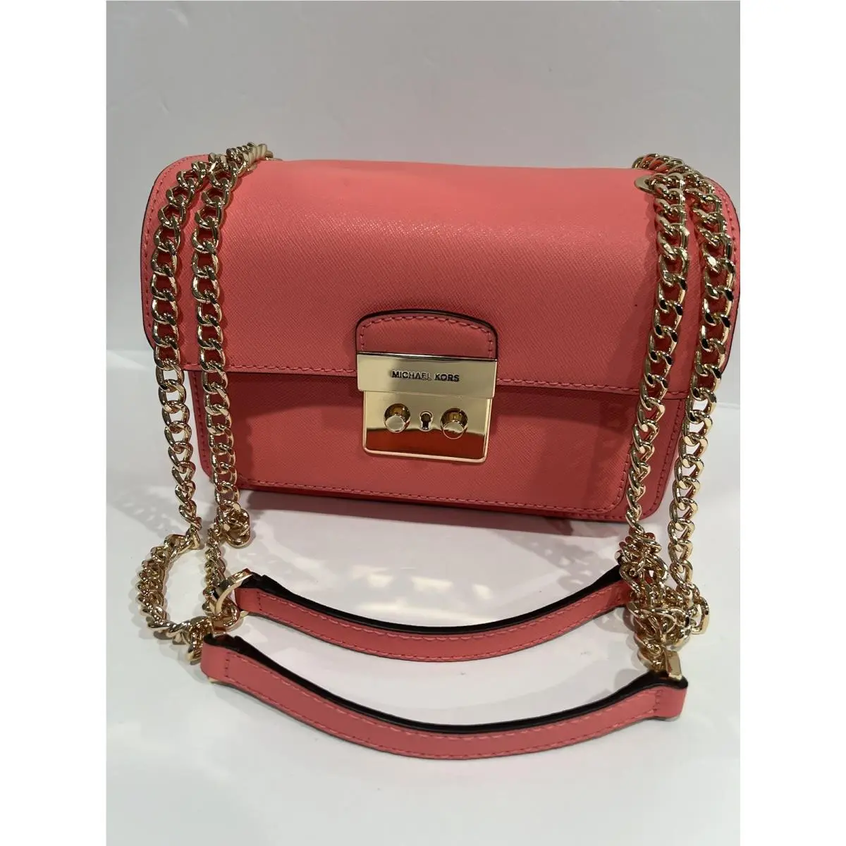 Michael Kors Women`s Brandi Flap Crossbody Shoulder Bag Small Grapefruit