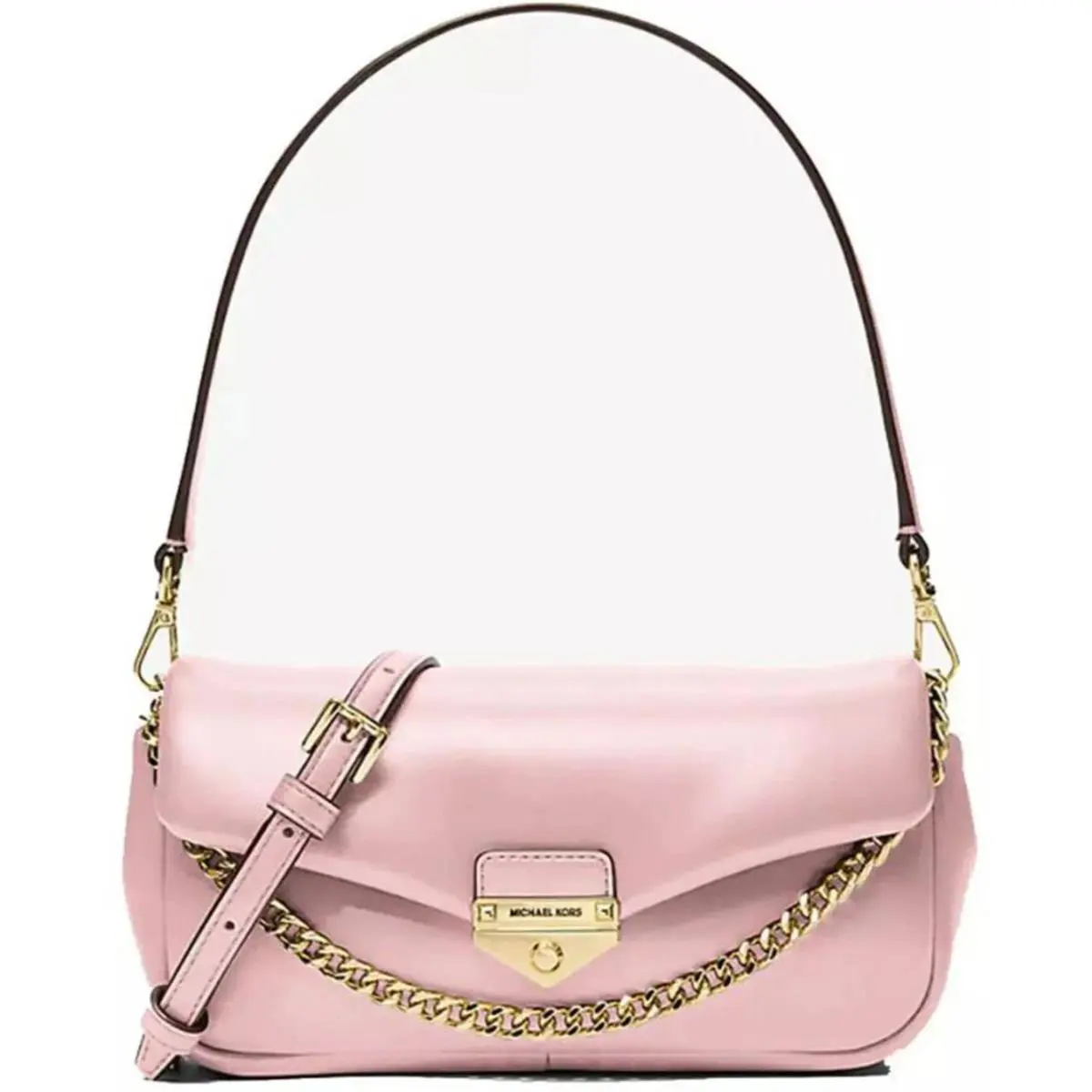 Michael Kors Small Soho Powder Blush Pink Leather Convertible Shoulder Bag