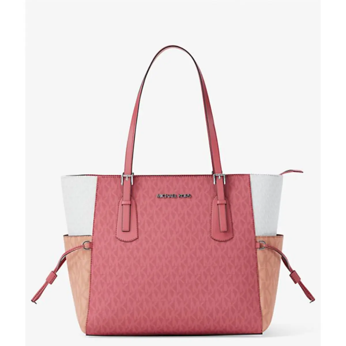 Michael Kors Outlet Voyager Large Color-block Signature Logo Tote Bag 35S5SV6T7B