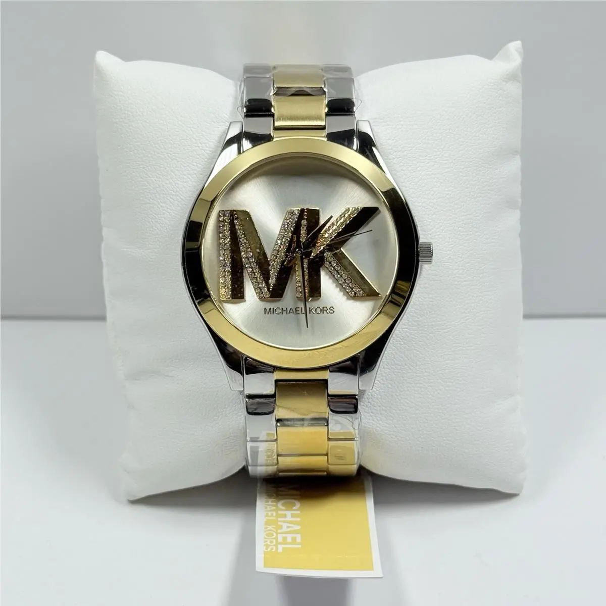 MK4735 Slim Runway MK Logo Dial Two Tone Bracelet Women’s Watch by Michael Kors