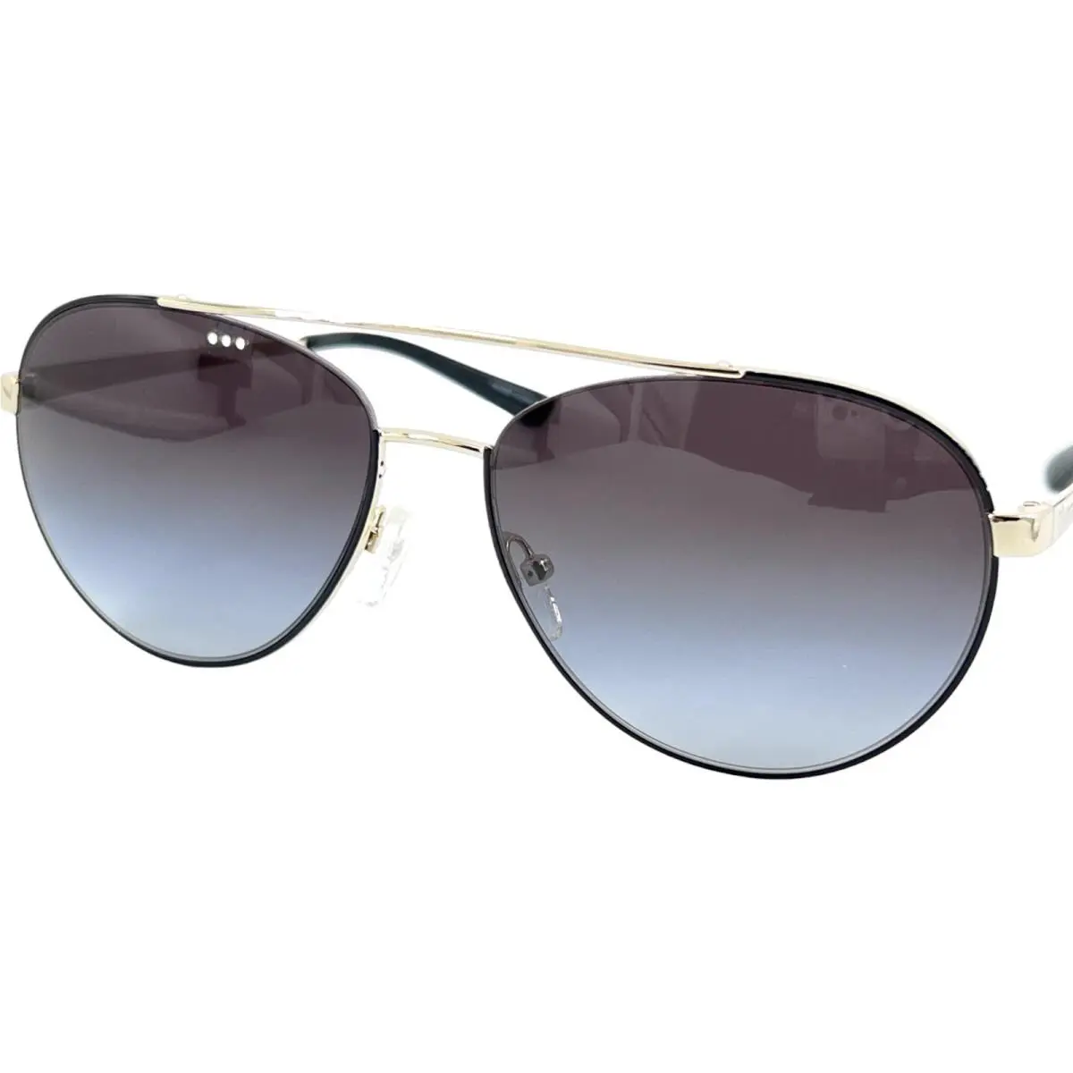 Michael MK1071 (aventura) Kors MK1071 Aventura Womens Metal Aviator Sunglass 10148G Black/lt Gld - 10148G Black / Light Gold, Frame: Black, Lens: Gray
