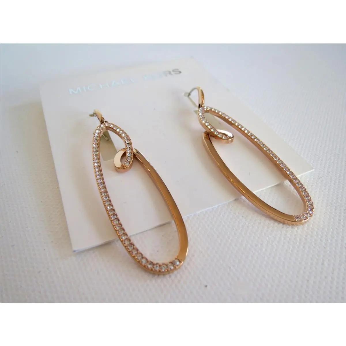 Powerful Romance Rose Gold Tone Crystals Dangle Drop Earrings by Michael Kors