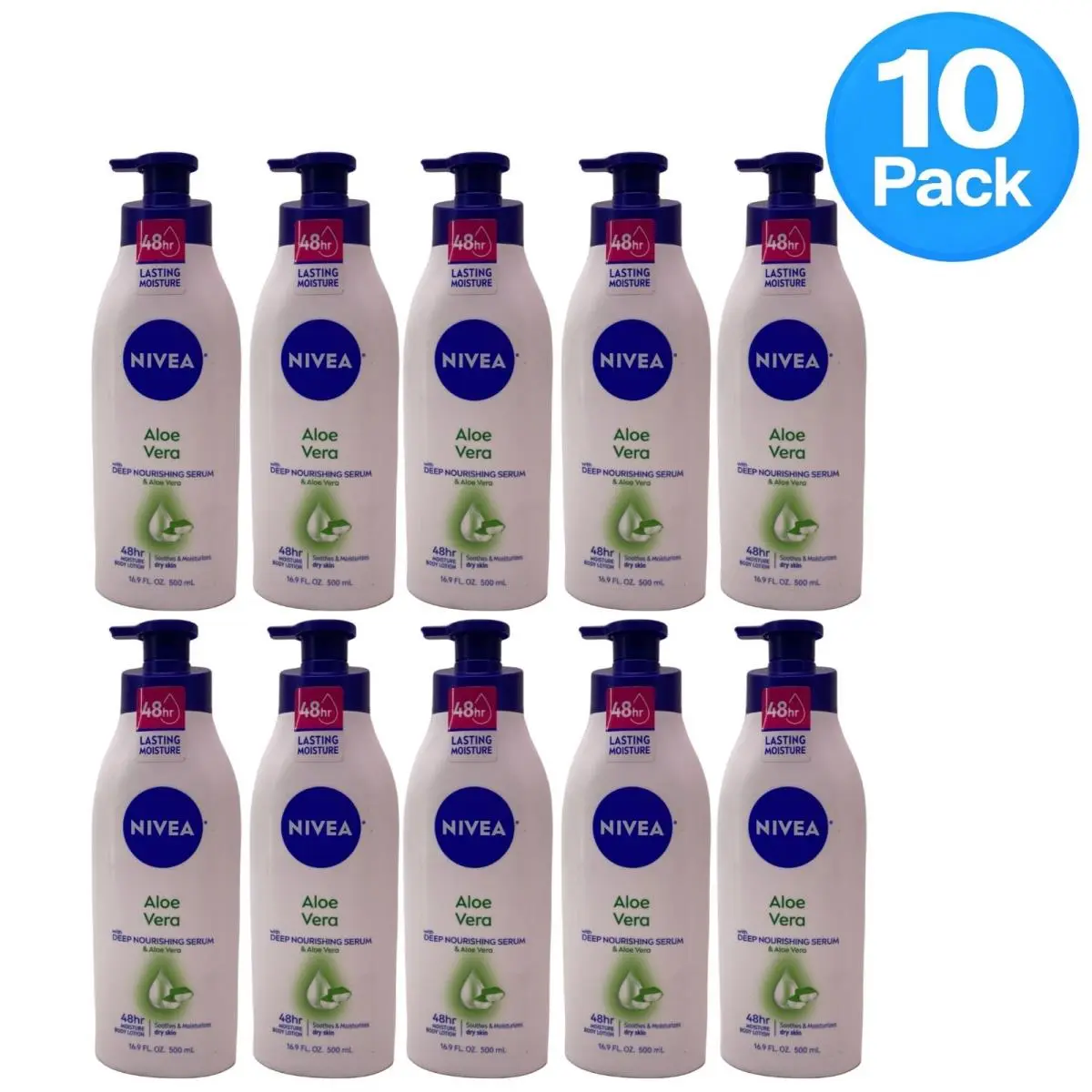 Nivea Aloe Vera Body Lotion 16.9 Fl Oz 10 Pack