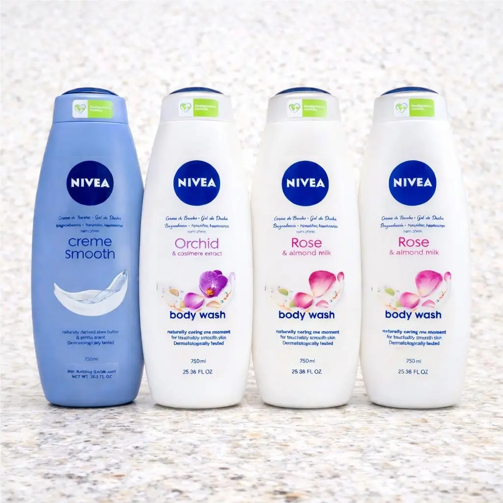 Nivea Body Wash Bundle Orchid Cashmere Rose Creme Made in Germany 3000ML