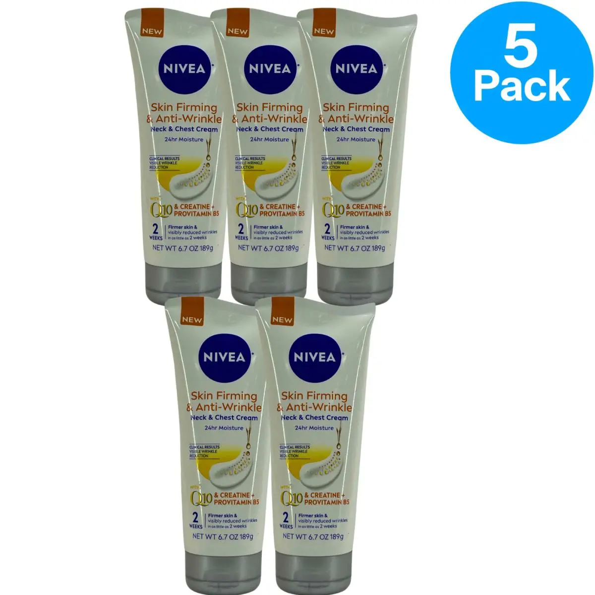 Nivea Skin Firming Anti-wrinkle Neck Chest Cream 6.7 oz 5 Pack