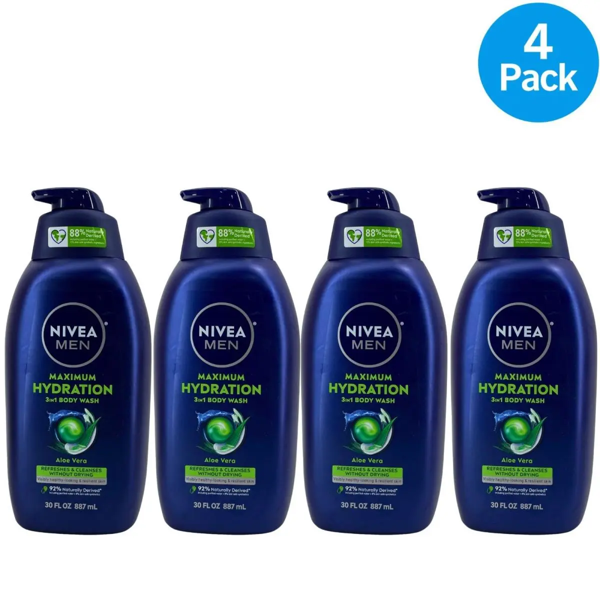 Nivea Men Maximum Hydration Body Wash 30 Oz 4 Pack