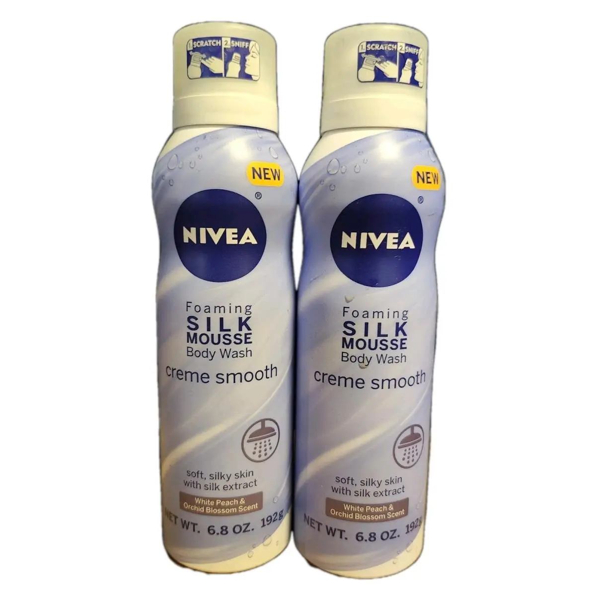 2 Nivea Foaming Silk Mousse Body Wash White Peach Orchid Usa