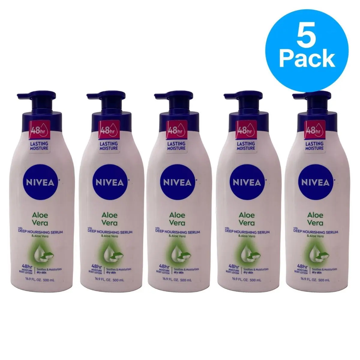 Nivea Aloe Vera Body Lotion 16.9 Fl Oz 5 Pack