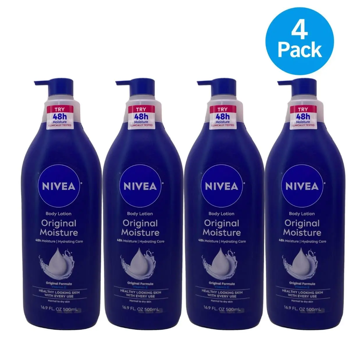 Nivea Moisture Body Lotion 16.9 fl oz 4 Pack