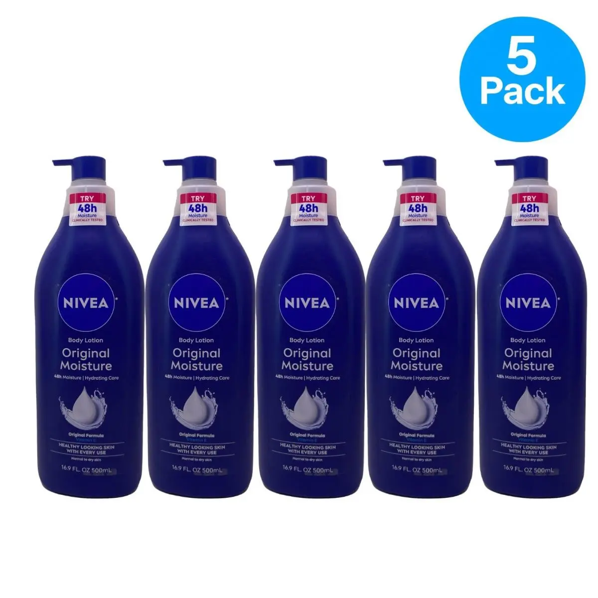 Nivea Moisture Body Lotion 16.9 fl oz 5 Pack