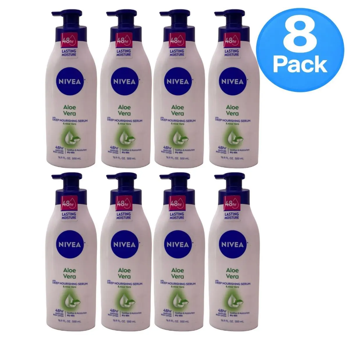 Nivea Aloe Vera Body Lotion 16.9 Fl Oz 8 Pack