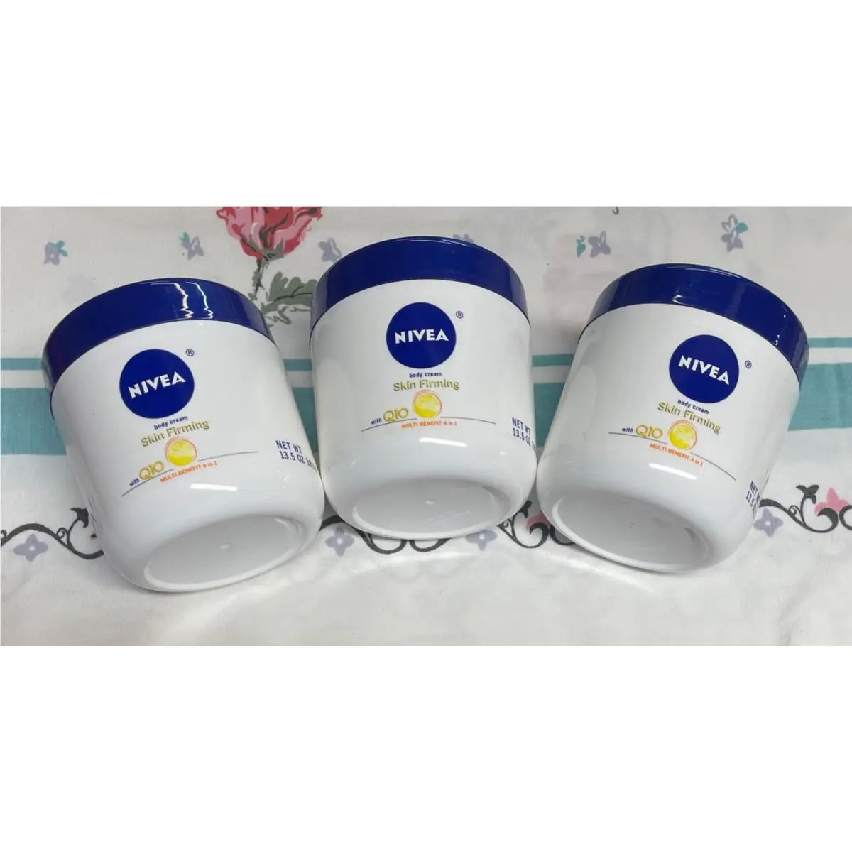 3 Nivea Skin Firming Q10 Moisturizing Body 4IN1 Cream Jar 13.5oz Retired