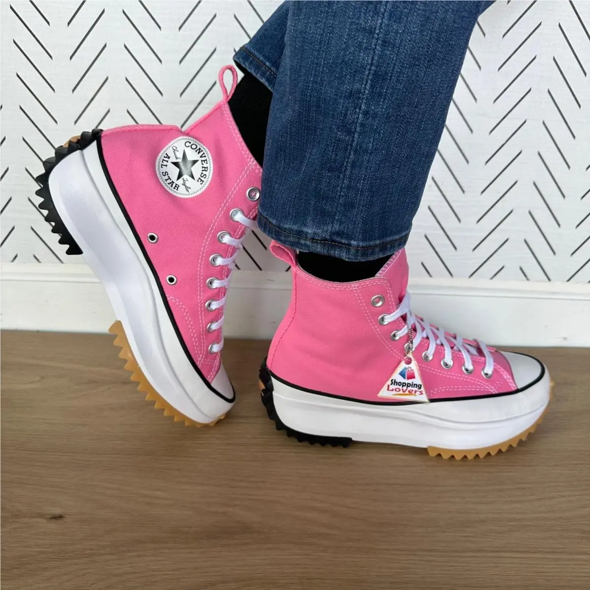 ⭐converse Run Star Hike Hi Converse 11 Women Shoes Platform Pink Sneaker A08735C