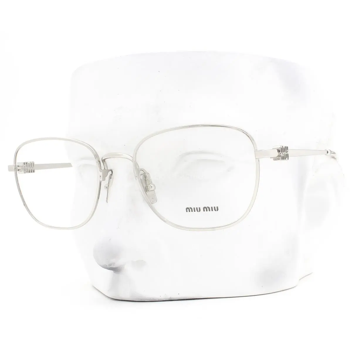 Miu Miu Eyeglasses Vmu 50W 1BC-1O1 Glasses Polished Silver Metal 53mm W/case