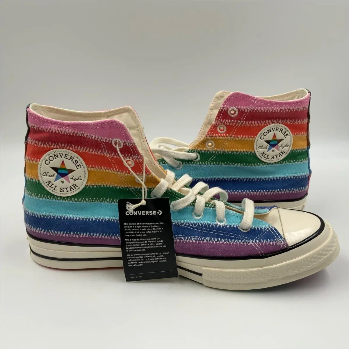 Converse Chuck 70 Pride Rainbow Stripes High Top Sneakers A22005C Mens 11.5