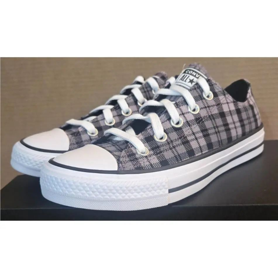 Converse Chuck Taylor All Star Plaid Size 6 Black/altitude Lilac/white A16519F