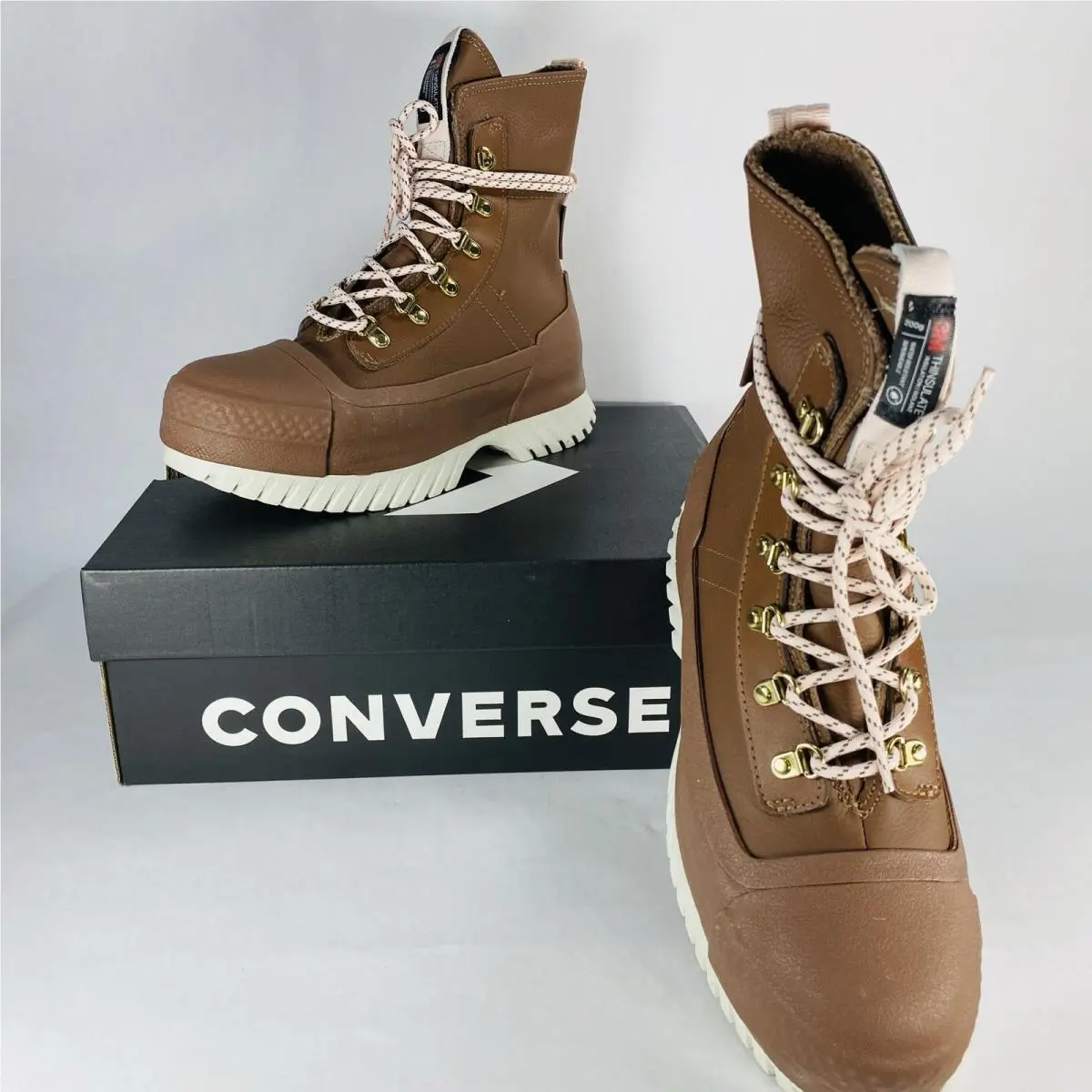 Women’s Size 6 Converse Ctas Lugged 2.0 Xhi Waterproof Leather Brown Boots