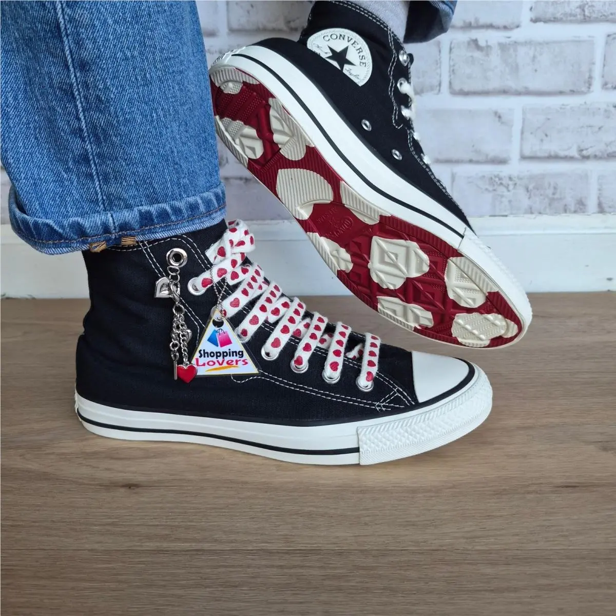 ⭐converse Chuck Taylor Valentine`s Day Sz 8.5 Womens Shoes Sneaker Black A19056C