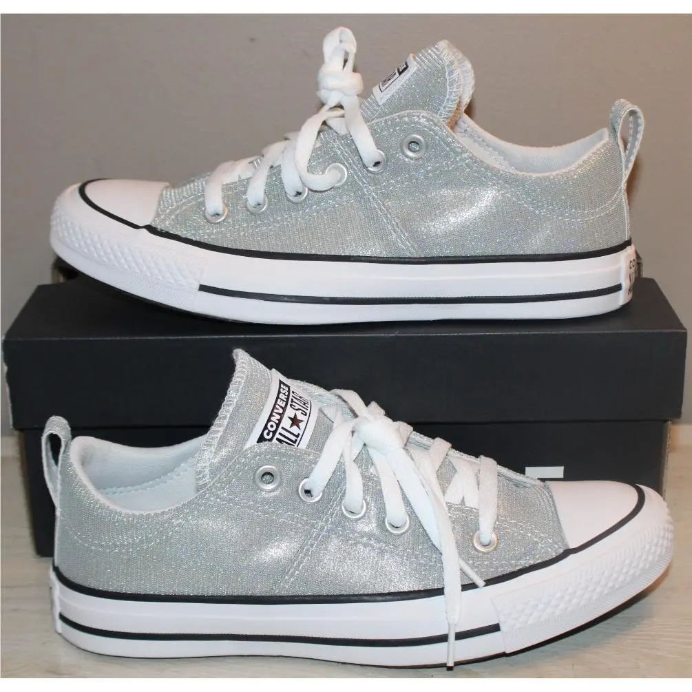 Converse Chuck Taylor All Star Grey Sparkle Low Women`s Sneakers Size 7.5