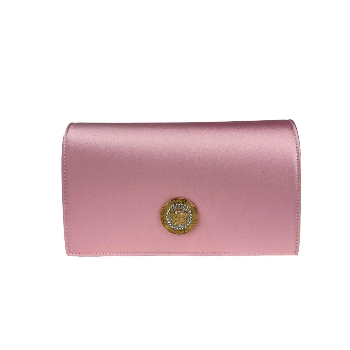 Versace Medusa Crystal Satin Mini Chain Crossbody Bag Purse