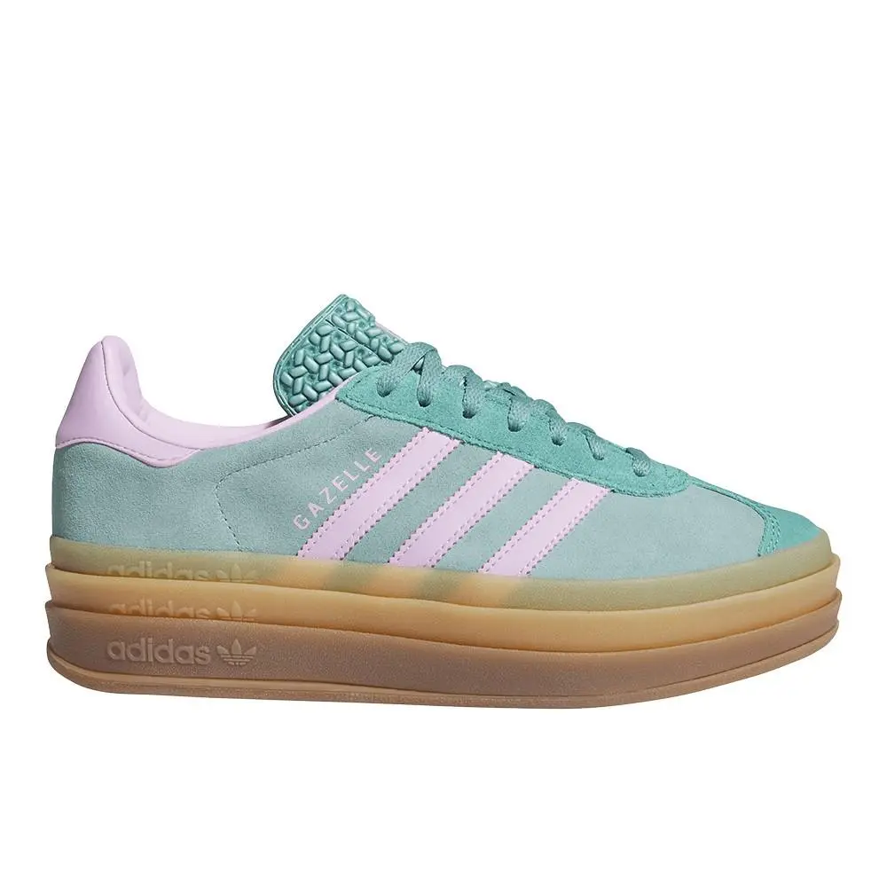 Adidas Gazelle Bold Lace Up Womens Green Sneakers Casual Shoes JS3894