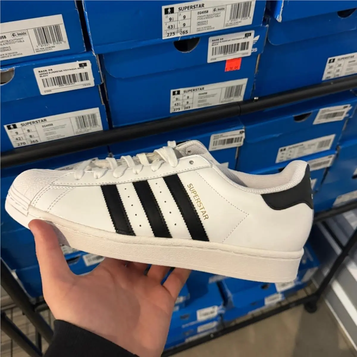 Adidas Superstar White Black Sizes 8-12 Casual Sneakers EG4958
