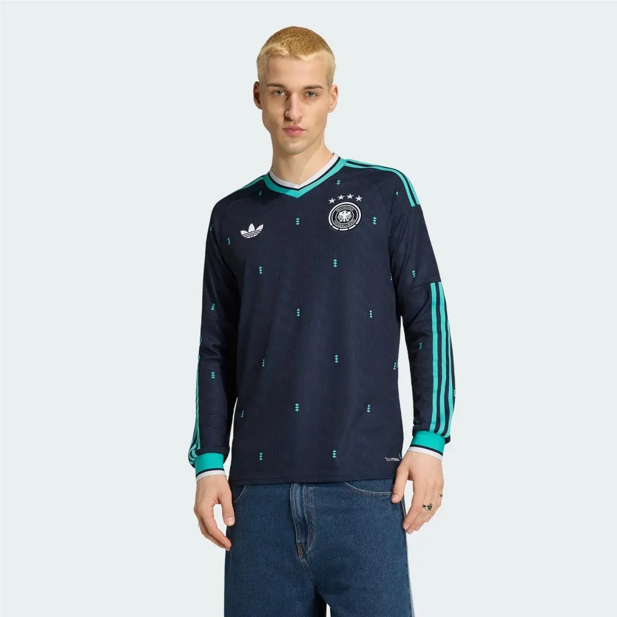 Men Germany 26 Away Long Sleeve Jersey by Adidas