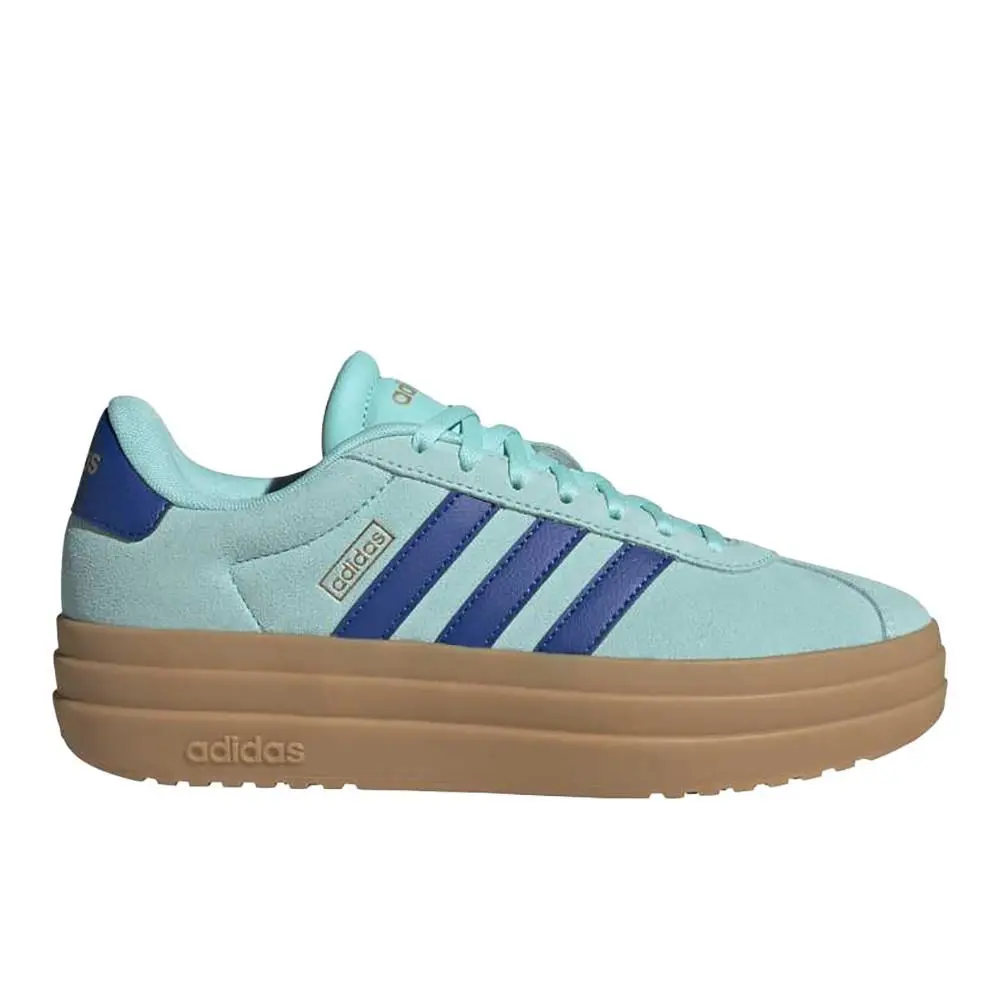 Adidas Vl Court Bold Lace Up Womens Blue Sneakers Casual Shoes JS3813
