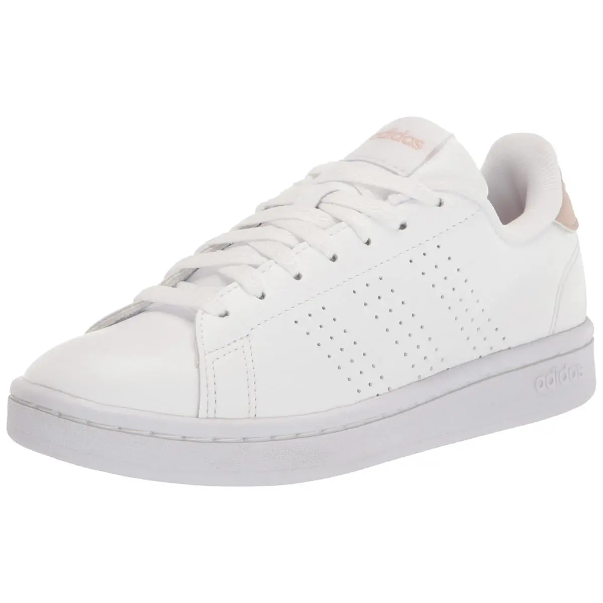 Adidas Women`s Advantage Sneaker White/white/pink Strata 9.5